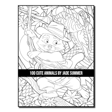 100 Cute Animals Adult Coloring Book for Relaxation