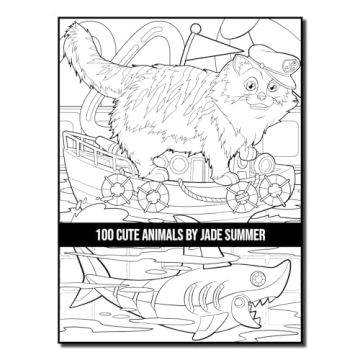100 Cute Animals Adult Coloring Book for Relaxation