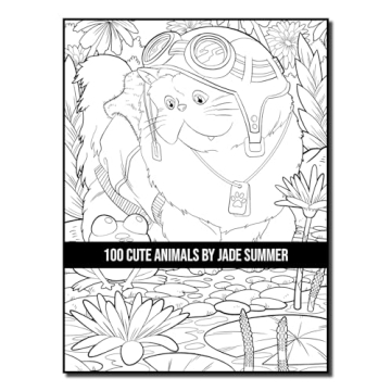 100 Cute Animals Adult Coloring Book for Relaxation