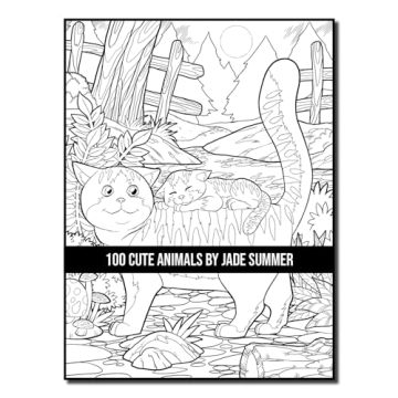 100 Cute Animals Adult Coloring Book for Relaxation