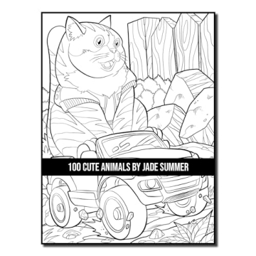 100 Cute Animals Adult Coloring Book for Relaxation