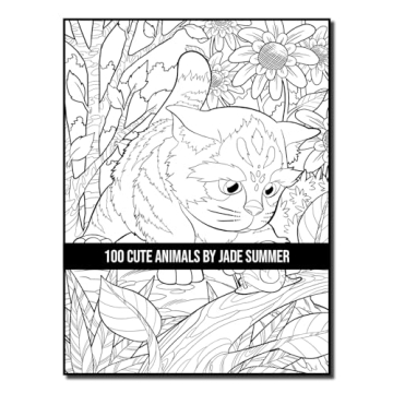 100 Cute Animals Adult Coloring Book for Relaxation