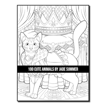 100 Cute Animals Adult Coloring Book for Relaxation