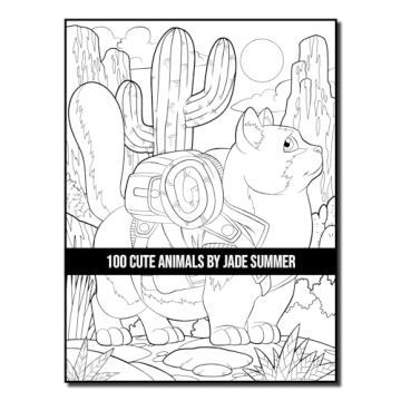 100 Cute Animals Adult Coloring Book for Relaxation