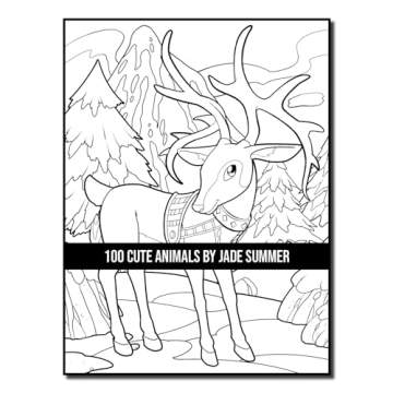 100 Cute Animals Adult Coloring Book for Relaxation