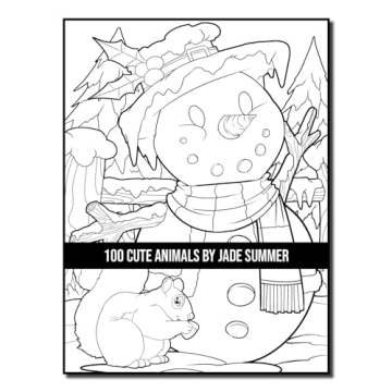 100 Cute Animals Adult Coloring Book for Relaxation