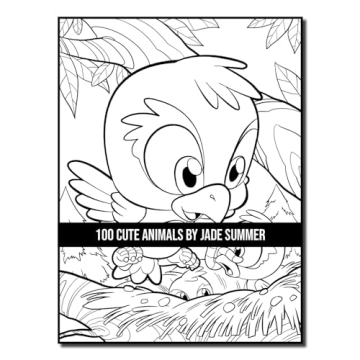 100 Cute Animals Adult Coloring Book for Relaxation