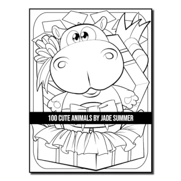 100 Cute Animals Adult Coloring Book for Relaxation