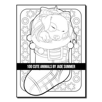 100 Cute Animals Adult Coloring Book for Relaxation