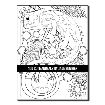 100 Cute Animals Adult Coloring Book for Relaxation