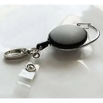 Retractable Badge Reel with Claw Clasp and Clip for Id Card Holders (2Pack)