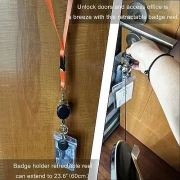 Retractable Badge Reel with Claw Clasp and Clip for Id Card Holders (2Pack)