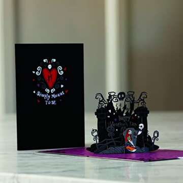 Lovepop Valentines Day Card for Her, Him - 3D Disney Pop-Up Card - Tim Burton's The Nightmare Before Christmas - Simply Meant to Be - 5" x 7" - Blank Note Card & Envelope Included
