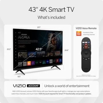VIZIO 43" 4K UHD LED Smart TV with Dolby Vision