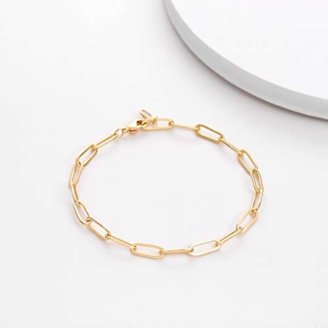 MEVECCO Gold Paperclip Chain Bracelet for Women