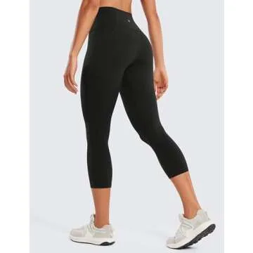 CRZ YOGA Womens Butterluxe Workout Capri Leggings with Pockets 21 Inches - High Waisted Gym Athletic...