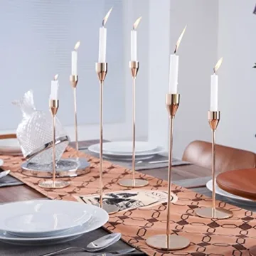 Elegant NLBTW Gold Taper Candle Holders Set for Any Occasion