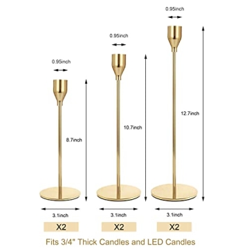 Elegant NLBTW Gold Taper Candle Holders Set for Any Occasion