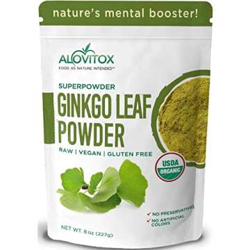 Alovitox Ginkgo Biloba Leaf Powder | Supports Healthy Aging, Memory, Focus, Mood Stability & Concent...