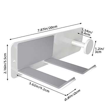 FLE Hair Dryer Holder Wall Mounted, Stainless Steel Self Adhesive Blow Dryer Holder Rack for Dyson Supersonic Hair Dryer,White