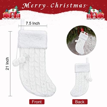 Senneny Knitted Christmas Stockings 21 Inch - 4 Pack