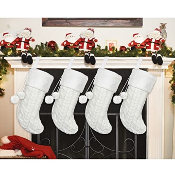 Senneny Knitted Christmas Stockings 21 Inch - 4 Pack