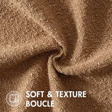 MIULEE 22x22 Inch Decorative Pillow Covers for Couch Bed Set of 2 Textured Boucle Neutral Throw Pillows Brown Accent Solid Euro Cushion Pillowcase Cozy Soft Chair Sofa Livingroom Home Decor