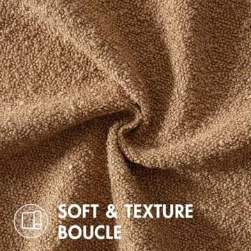 MIULEE 22x22 Inch Decorative Pillow Covers for Couch Bed Set of 2 Textured Boucle Neutral Throw Pillows Brown Accent Solid Euro Cushion Pillowcase Cozy Soft Chair Sofa Livingroom Home Decor