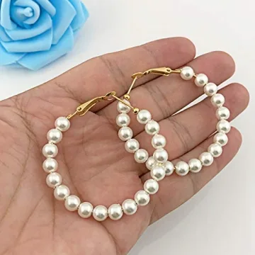 Stylish Pearl Hoop Earrings for Women - Gift Ready!