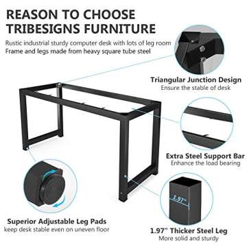 Tribesigns 47-Inch Vintage Office Computer Desk