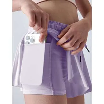 3 Pack Girls Flowy Shorts with Spandex Liner 2-in-1 Youth Butterfly Skirts for Fitness, Running, Sports (Set 7, Youth Medium)