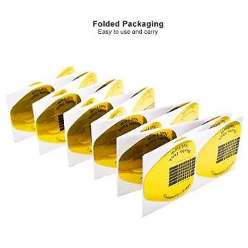 200 Pieces Acrylic Nail Forms, Gold Horseshoe Nail Extension Forms, Self-adhesive Nail Tips Guide, Gel Nail Stickers for Poly Gel/Extension/Acrylic Nail Molds Builder, Nail Art Equipment for Salon