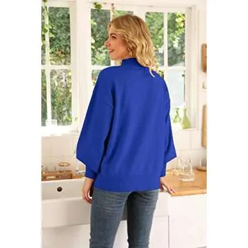 WEACZZY Women’s Cozy Turtleneck Pullover Sweater in Royal Blue