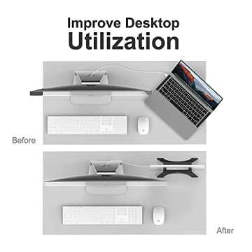 TOPGO Vertical Laptop Stand, [Space Saver & Firmly Stable] Laptop Holder for Desk Compatible with MacBook and Other Notebooks Thickness Less Than 0.69" to Organize Work & Home Office (Black)