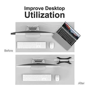 TOPGO Vertical Laptop Stand, [Space Saver & Firmly Stable] Laptop Holder for Desk Compatible with MacBook and Other Notebooks Thickness Less Than 0.69" to Organize Work & Home Office (Black)