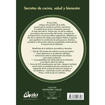 Cocina Ayurveda: Autocuración con Recetas Vegetarianas y Guía de Alimentos