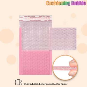 4x8 Inch Bubble Mailers 100 Pack, Self Seal Padded Envelopes for Small Business, Waterproof Shipping Bags, Light pink