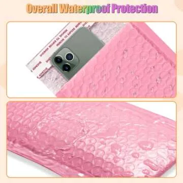 4x8 Inch Bubble Mailers 100 Pack, Self Seal Padded Envelopes for Small Business, Waterproof Shipping Bags, Light pink