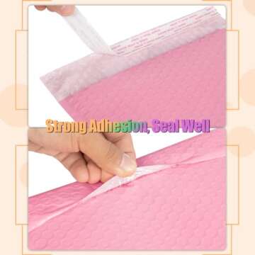 4x8 Inch Bubble Mailers 100 Pack, Self Seal Padded Envelopes for Small Business, Waterproof Shipping Bags, Light pink