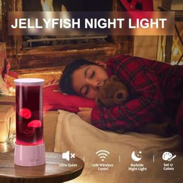 AONESY Jellyfish Lamp, 17 Color Changing Jelly Fish Tank Mood Lamps for Home Office Room Desktop Dec...