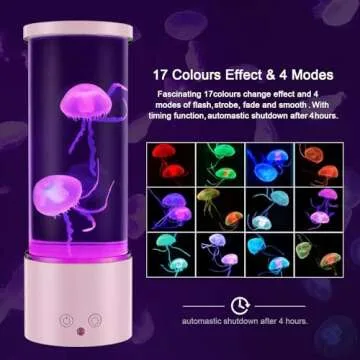 AONESY Jellyfish Lamp, 17 Color Changing Jelly Fish Tank Mood Lamps for Home Office Room Desktop Decoration, Jellyfish Aquarium Night Light for Kids Teens Girls Boys Adults