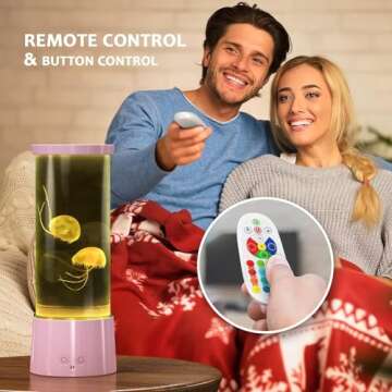 AONESY Jellyfish Lamp, 17 Color Changing Jelly Fish Tank Mood Lamps for Home Office Room Desktop Decoration, Jellyfish Aquarium Night Light for Kids Teens Girls Boys Adults