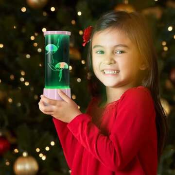 AONESY Jellyfish Lamp, 17 Color Changing Jelly Fish Tank Mood Lamps for Home Office Room Desktop Decoration, Jellyfish Aquarium Night Light for Kids Teens Girls Boys Adults