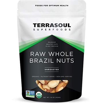 Terrasoul Superfoods Organic Brazil Nuts - Raw & Unsalted, 16 oz - Selenium-Rich Snack