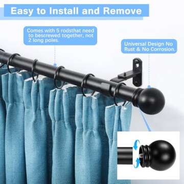 Adjustable AMZSEVEN Curtain Rods - 16-76 inches