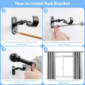 Adjustable AMZSEVEN Curtain Rods - 16-76 inches