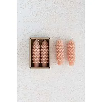 Creative Co-Op Pinecone Taper Candles Set of 2