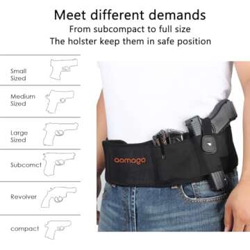 Aomago Belly Band Holster for Men Women Lightweight Comfort