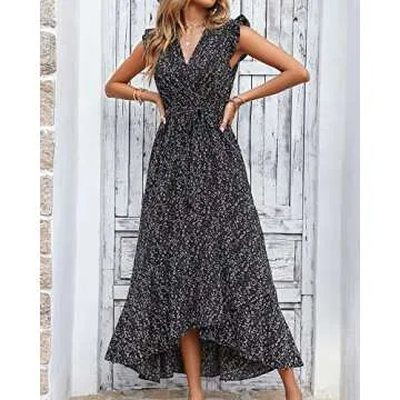 BTFBM Floral Maxi Dress for Women - Summer Style