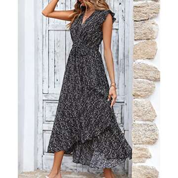 BTFBM Floral Maxi Dress for Women - Summer Style